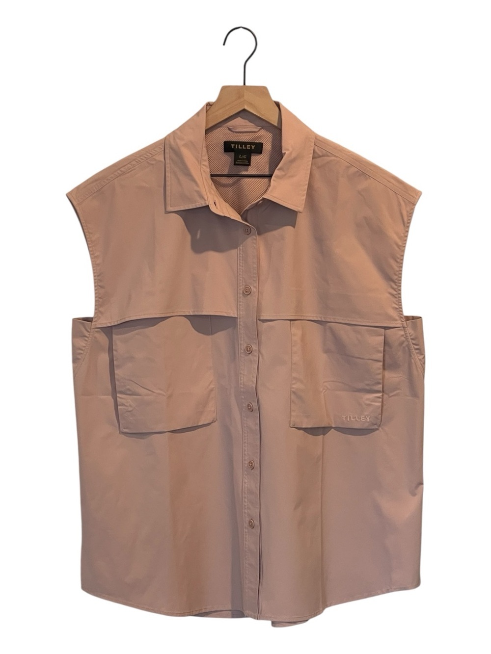 Tilley Sleeveless Shield Shirt, Button-Front Dusty Blush, Utility, Performance,L - Picture 2 of 15
